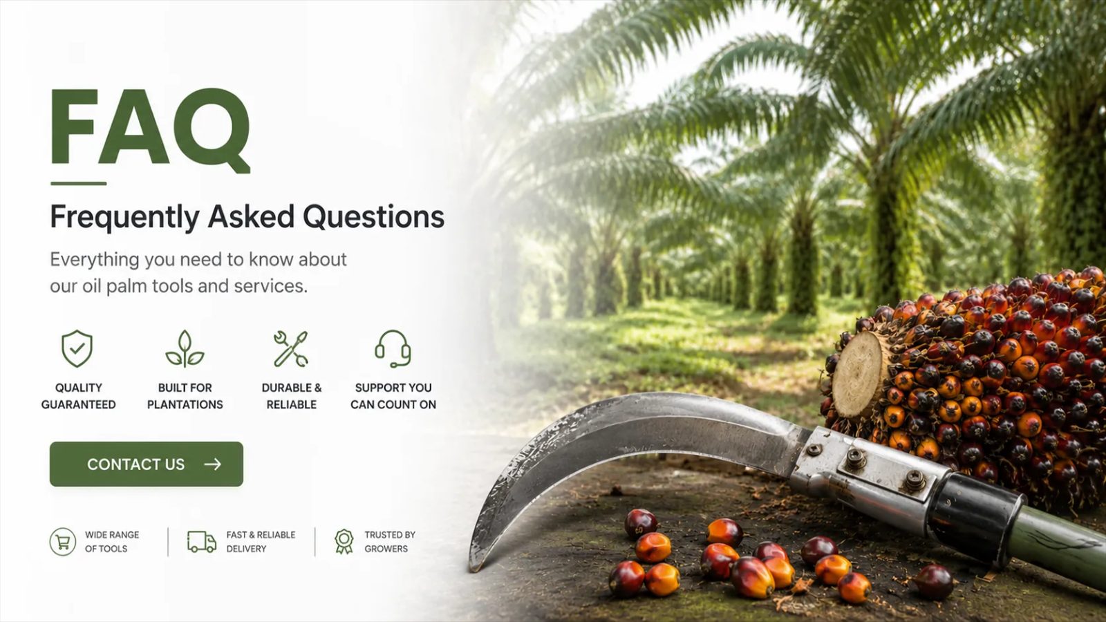Palm Hub FAQ for oil palm harvesting tools